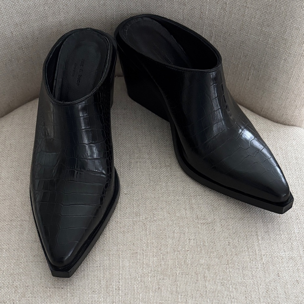 Rag & Bone Santiago croc mules 6.5